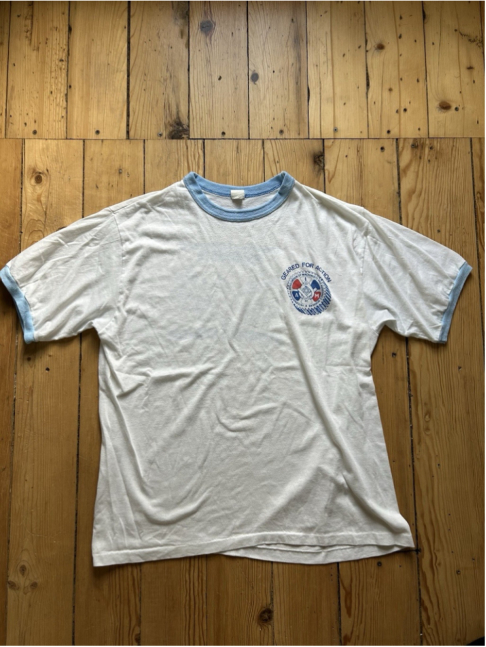 Vintage American Aerospace Ringer T Shirt Size XL 70s 80s True Vintage